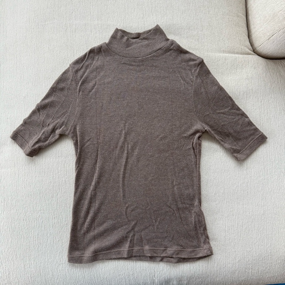 Knit Taupe Mockneck Top